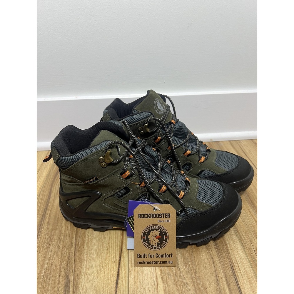 Rockrooster Boots Mens Size 11.5 Green Suede Waterproof Hiking Combat Lace Up